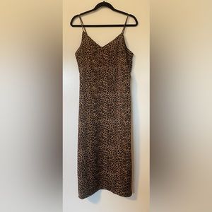 J. Crew Leopard Midi Dress Midi Sz 12. NWOT